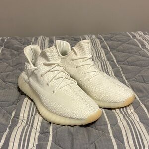 mens yeezy boost 350 v2 'creme white/ triple white'
